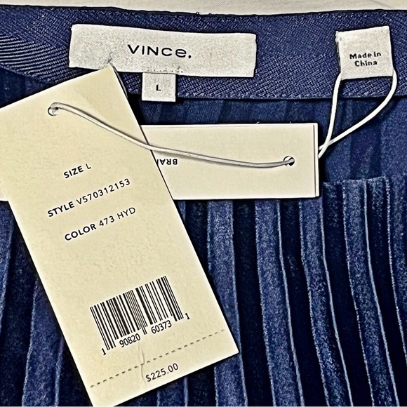 NWT Vince Midnight Navy Blue Pleated Camisole Blouse - Picture 5 of 7